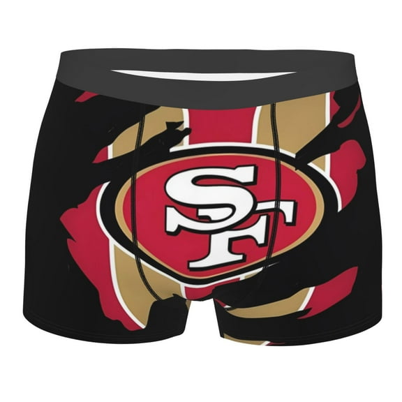 San_Francisco Team Men's Boxer Briefs American Football Customized Briefs Adult Boxer Briefs Breathable and Sweat-Wicking Underpants Soft Stretch Fabric and Elastic Waistband Fan Gifts