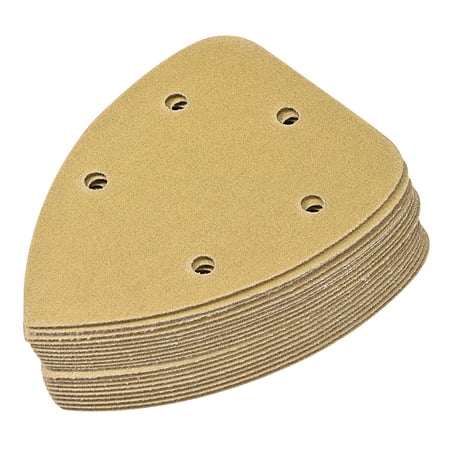 

Uxcell 5 Holes 5.5-in 150 Grits Aluminum Oxide Fine Abrasive Triangle Sandpaper Flocking Backed 20 Pack