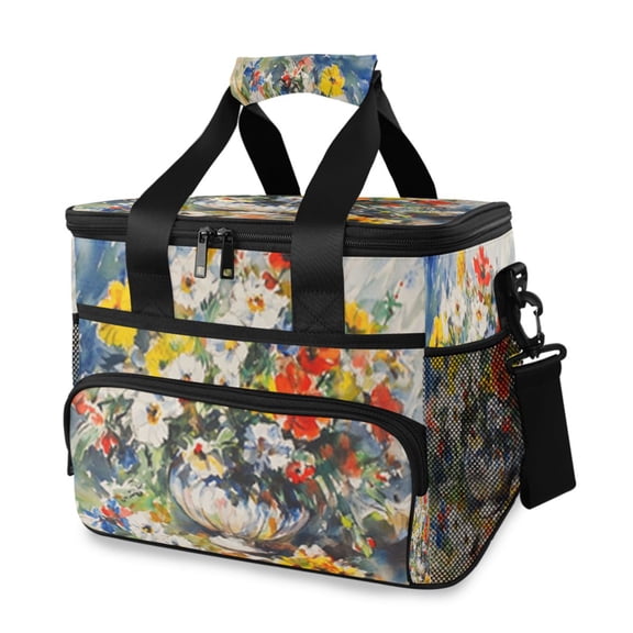 Cooler bag Watercolor Pretty Flowers 15L Insulated Lunch Bag Large Cooler Suitable for camping and picnics