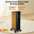 thumbnail image 3 of Romswi Oil Filled Radiator with 4 Modes, Electric heater with Remote and Wheel, Led Display, Digital Thermostat, 24H ON OFF Timer, Child Lock, Overheat & Tip-Over Protection,Indoor 1500W Black, 3 of 9