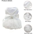 thumbnail image 2 of White Dog Wedding Dress Puppy Tutu Skirt with Bow and Pearl Decoration,L,White, 2 of 6