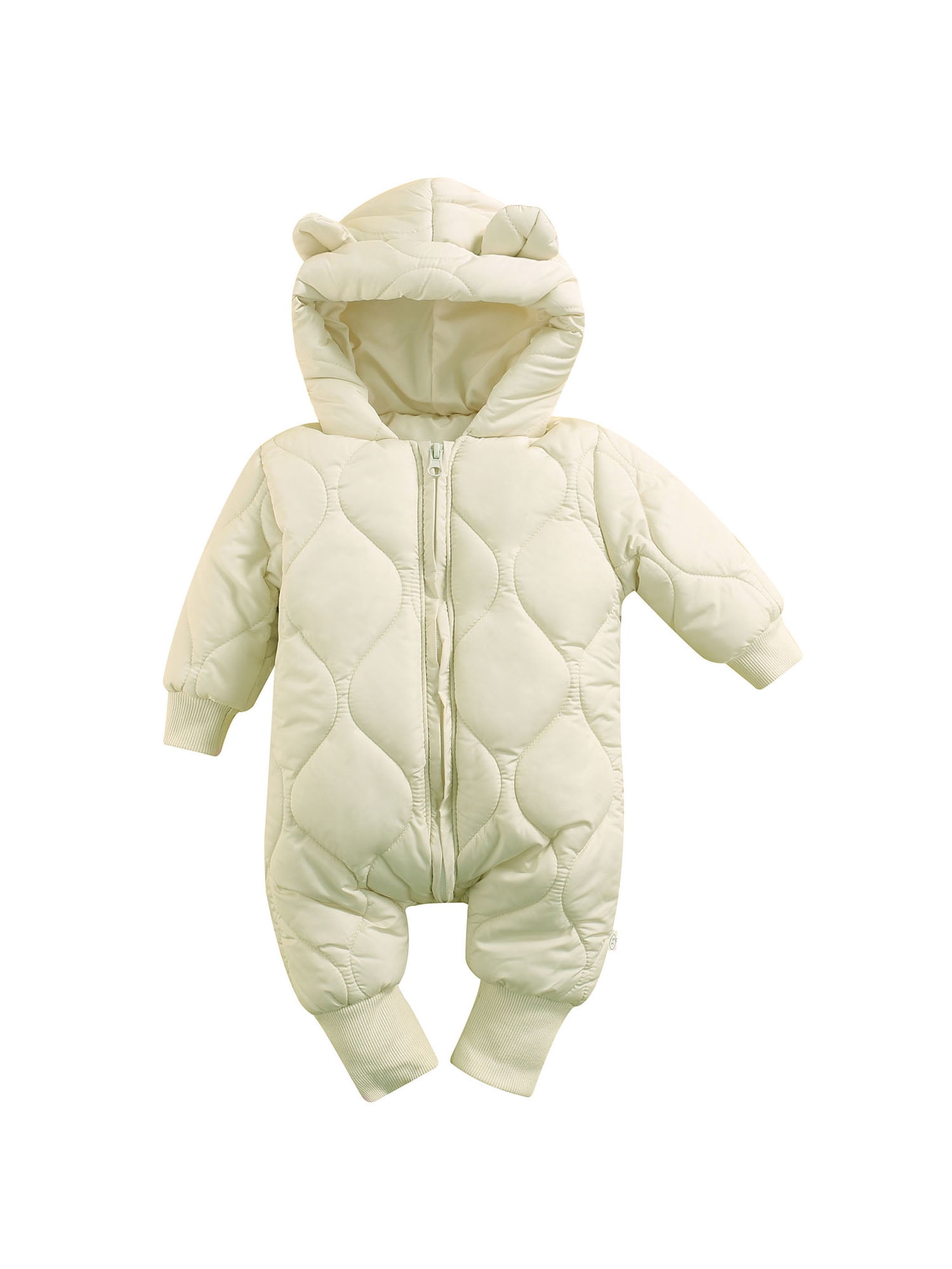 SHIBAOZI Newborn Baby Girl Boy Winter Snowsuit Romper Hooded Coat Long Sleeve Zipper Jumpsuit