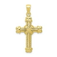 thumbnail image 1 of FB Jewels 10K Yellow Gold Gold Polished and Textured Cross Pendant, 1 of 3