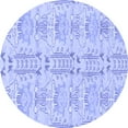 thumbnail image 1 of Ahgly Company Machine Washable Indoor Round Abstract Blue Modern Area Rugs, 6' Round, 1 of 4