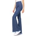 thumbnail image 2 of Cello Jeans Women's Juniors High Rise Stripe Bell Bottom Flares (9, Dark Denim), 2 of 3