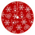 thumbnail image 2 of Tnobhg 90CM Christmas Tree Skirt Fringed Santa Claus Snowflake Tree Stocking Gift Box Print Lace-up Holiday Indoor Decoration Round Xmas Tree Cover Mat Party Supplies, 2 of 8