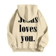 thumbnail image 3 of Jesus Loves You Hoodies for Men 2025 Christian Hooded Sweatshirt with Pockets Jesus Hoodie Pullover Hoody Mens Hoodies, 3 of 6