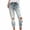 Light blue, variant on Viikei Womens Pants Clearance Plus Size Pants Pockets Button Mid Waist Skinny Ripped Jeans Hole Denim
