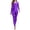 Purple, variant on Bigetiay Women's Long Sleeve Round Neck Leotard for Yoga Dance Gymnastics, Size M