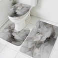 thumbnail image 3 of Grey Ombre Marble Bath Mat 3 Piece Bathroom Rug Set, Gray Marble Crack Abstract Modern Non Slip Bath Rug Contour Mat and Toilet Lid Cover, Absorbent Shower Mats Soft Bath Rugs and Mats Sets, 3 of 8