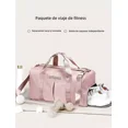 thumbnail image 2 of Maleta Deportiva Quanna Bolsa Gym Viaje Mochila Fitness Bag Color Rosa Con Compartimento Para Zapatos Y Bolsillo Separado Para Viaje Natación Yoga Bolsa De Lona Para Mujeres Y Hombres, 2 of 8