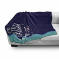thumbnail image 3 of Swan Soft Flannel Fleece Blanket, Silhouette of Big Winged Swan Floating on Waves in Lake Dark Starry Night Graphic Art, Cozy Plush for Indoor and Outdoor Use, 70" x 90", White Blue, by Ambesonne, 3 of 6
