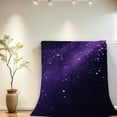 thumbnail image 2 of Luxurious Purple Starry Sky Flannel Throw Blanket - Soft, Warm, and Cozy for Couch, Bed, Office, and Travel - Versatile All Season Gift, 2 of 8