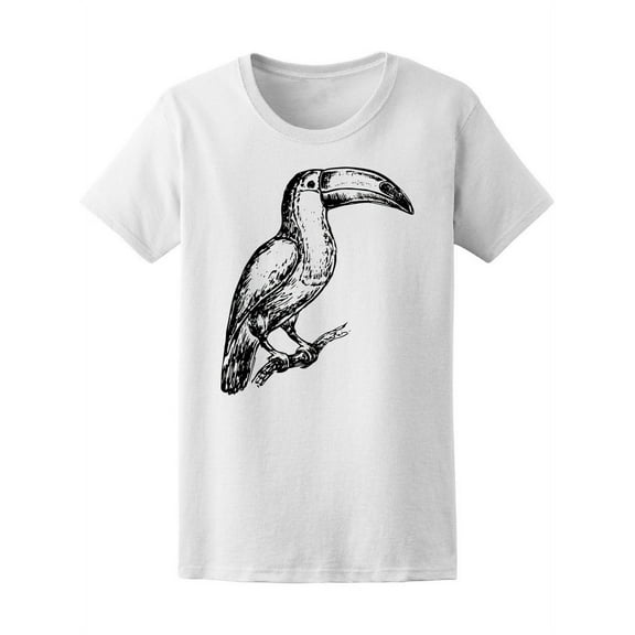 Beautiful Toucan Sketch T-Shirt Women -Image by Shutterstock, Female Small