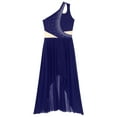 thumbnail image 3 of Linjinx Womens Elegant Modern Lyrical Dance Sleeveless Asymmetrical Flowy Long Maxi Dress Navy Blue S, 3 of 4