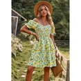 thumbnail image 3 of SYKT Women's Dresses Casual Summer Print Ruffle A Line Short Sleeve Mini Floral Dress for Women, 3 of 9