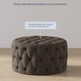 thumbnail image 4 of BELLEZE Modern 29 Inch Luxury Button Tufted Ottoman Bench, Upholstered Linen Fabric Footrest Decor for Living Room, Entryway, or Bedroom - Elenor (Brown), 4 of 7