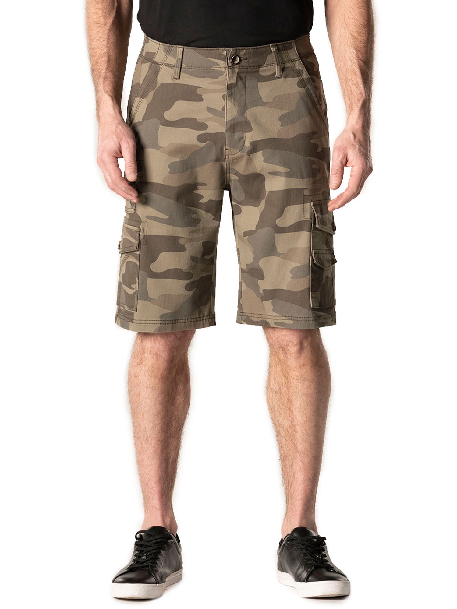 Men's Army Camouflage Plain Elasticated Shorts Cotton Fleece Summer Casual Wear 
