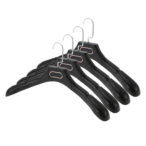 Perchas de armario ligeras de 4 piezas con gancho plano, percha de prendas en tono negro y dorado