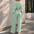thumbnail image 4 of 2 Piece Sets for Women Lounge Sets Long Sleeve Tops Sweatshirt Wide Leg Pants Fall Casual Vacation Travel Outfits with Pockets, 4 of 6