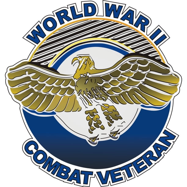 3 8 Inch World War II Combat Veteran Decal With Ruptured Duck WWII 