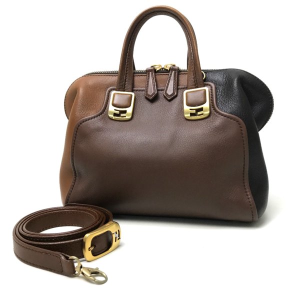 Pre-Owned Fendi 8BL117 2WAY Shoulder Bag Hand Bag Brown (Good)