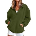 thumbnail image 2 of POROPL Sweatshirts for Women,Oversized Polo Neck Pullover Sweatshirt Casual Long Sleeve Fleece Top with Pockets, 2 of 8