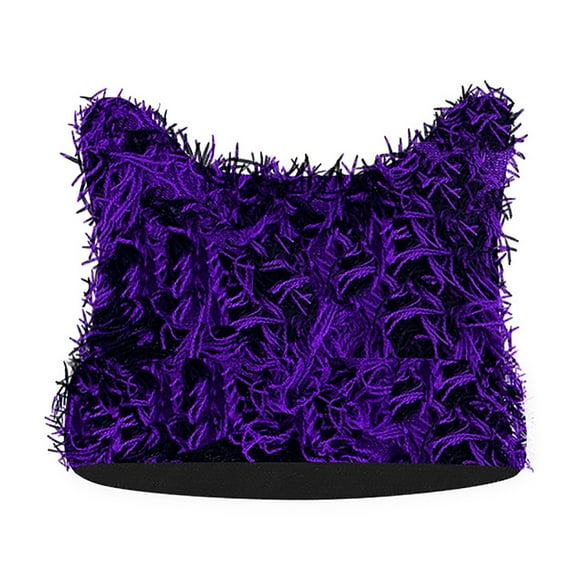Jamicy Hats for Women Clearance Christmas Present Cute Cat Ear Beanie Y2k Fuzzy Distressed Hat Grunge Winter Clothes