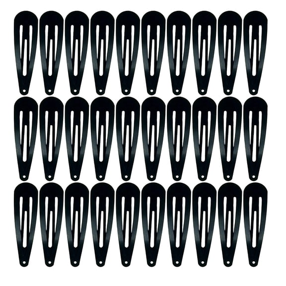 30 Pack Black 2 Inch Women Metal Snap Hair Clips Accessories No Slip Hair Barrettes Girls Women Hair Accessories (Black 30PCS)