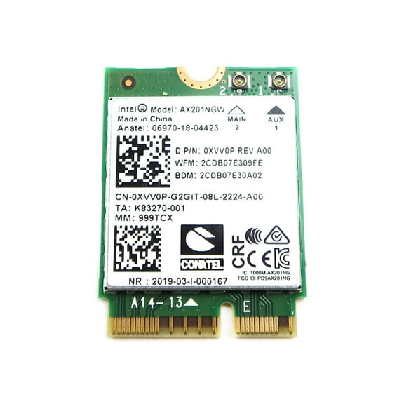 Dell WiFi Card XVV0P6 AX201 M.2 CNVIO2 2230 802.11AX WLAN Bluetooth 5.2