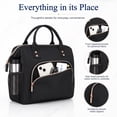 thumbnail image 6 of Insulated Lunch Bag for Women, Large 12L Reusable Cooler Lunch Box for Work, Office, Picnic, Leakproof Tote with Shoulder Strap, 6 of 10