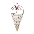 thumbnail image 1 of Wrought Iron Hanging Basket Rattan Wicker Cone Shape Flower Plant Pot, 1 of 6