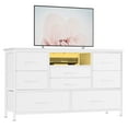 thumbnail image 2 of GloryStar 8 Drawer Media Console Table for 55” TV, Features Wood Top, Multiple Light Modes, and Integrated Power Outlets, 2 of 7