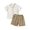 Brown, variant on Bmisegm Boys Outfits Short Sleeve Summer Casual Gentleman Tops Beach Holiday Solid Shirts And Shorts for Toddler Kids Two Piece Short Set WH1,12-18 Months