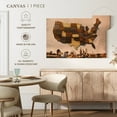 thumbnail image 5 of Elephant Stock Carved Wood Usa Map Wall Art - Horizontal Canvas Wall Art - Living Room Wall Decor - Map Canvas - Beige And Brown Decor - 12" x 8", 5 of 8