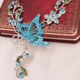 thumbnail image 3 of Necklace Earrings Set Butterfly Fashion Wedding Necklace Rhinestone Earrings, 3 of 10
