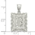 thumbnail image 4 of Sterling Silver Square Diamond-cut Letter O Initial Pendant QC2770O, 4 of 4