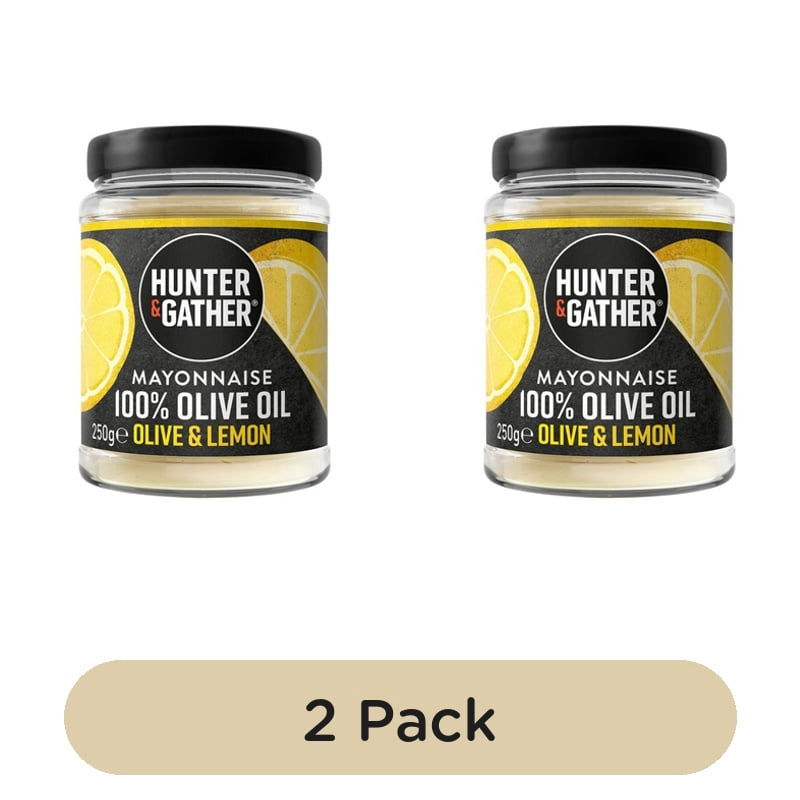 Hunter & Gather Olive and Lemon Olive Oil Mayonnaise 250g, British Import (Pack of 2)