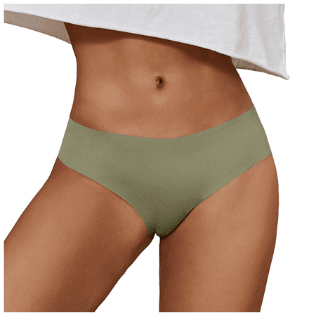 Fulorrnie Underwear for Women Plus Size Bikini Seamless Breathable Panty Sport Hipster Elastic Waist Comfort Panties AG M