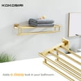 thumbnail image 4 of KOKOSIRI 24 Inch Towel Rack with Double Towel Bars Bathroom Towel Shelf Towel Holder Wall Mounted SUS 304 Stainless Steel Brushed Gold B6005BG-L24, 4 of 7