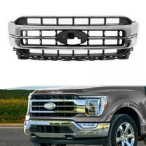ONEPI Front Grill Chrome Compatible with Ford F-150 F150 2021 2022 2023 Models, No Emblem