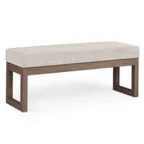 Milltown 44 inch Wide Solid Wood Contemporary Large Ottoman Bench in Platinum