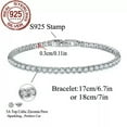 thumbnail image 6 of Fashion Jewelry 925 Sterling Silver CZ Women Round Tennis Chain Link Bracelet, 6 of 9