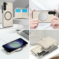 thumbnail image 5 of Allytechgroup Detachable Cards Holder Case for Samsung Galaxy S25, RFID Blocking 2 In 1 Wallet PU Leather Case with Stand Compatible with Magsafe Shockproof Cover for Samsung Galaxy S25, White, 5 of 5