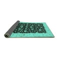 thumbnail image 2 of Ahgly Company Indoor Round Oriental Turquoise Blue Traditional Area Rugs, 5' Round, 2 of 4