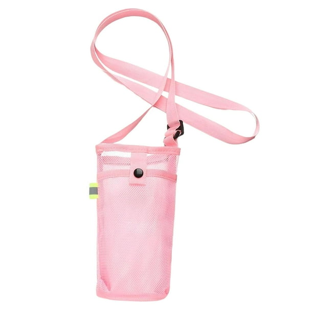 Funda para botella de agua deportiva, funda protectora para botella de agua, vaso de nailon para botella Rosa