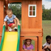 Backyard Discovery Oakmont Cedar Wooden Swing Set with 4 foot dek height.