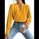 thumbnail image 2 of Blusas de Trabajo para Mujer, Blusas de Larga, Blusas de Oficina con Cuello en V, Blusas de para Mujer Naranja L, 2 of 9