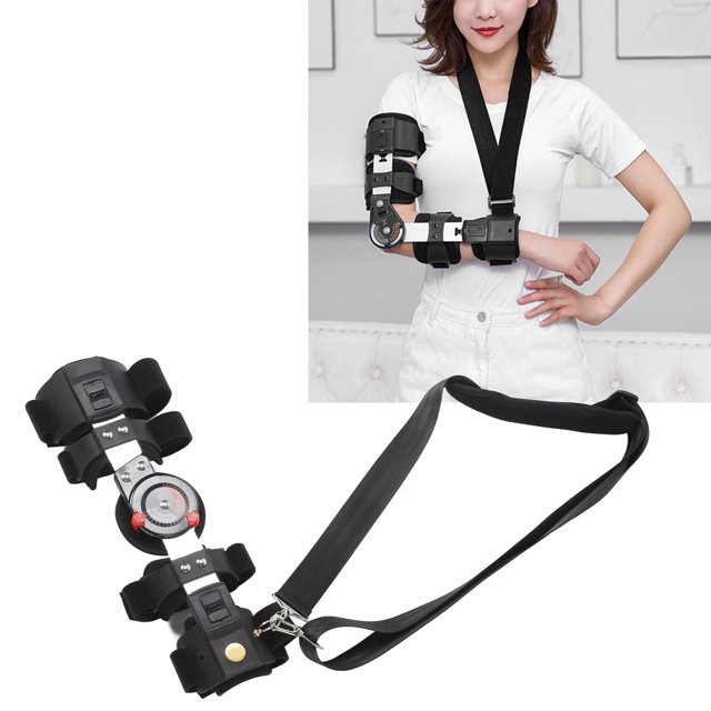 Hinged Elbow Brace, Removable Liner Hinged Elbow Sling Brace Hook and Loop Fastener Stable Support Washable for Home for Elbow Injuries Right Hand