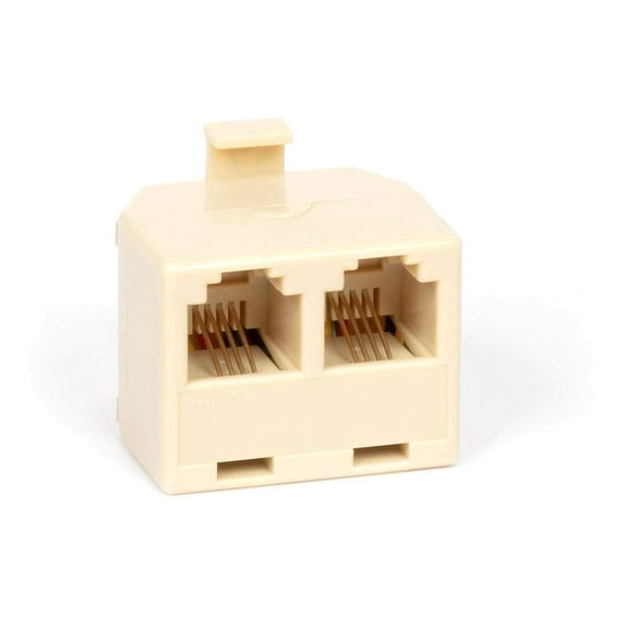 THE CIMPLE CO - Duplex Modular Phone Wall Jack Adapter (IVORY) RJ11 - Splitter - One Pack